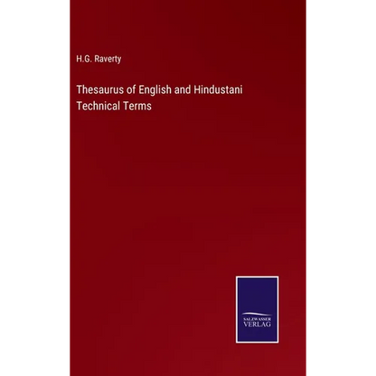 Thesaurus of English and Hindustani Technical Terms - Hardcover