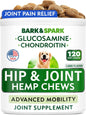 BARK&SPARK Liquid or Chews Glucosamine Joint Supplement for Dogs Mobility