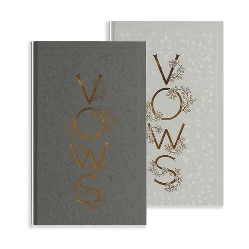 Our Wedding Vows: A Set of Heirloom-Quality Vow Books with Foil Accents and Hand-Drawn Illustrations - Hardcover