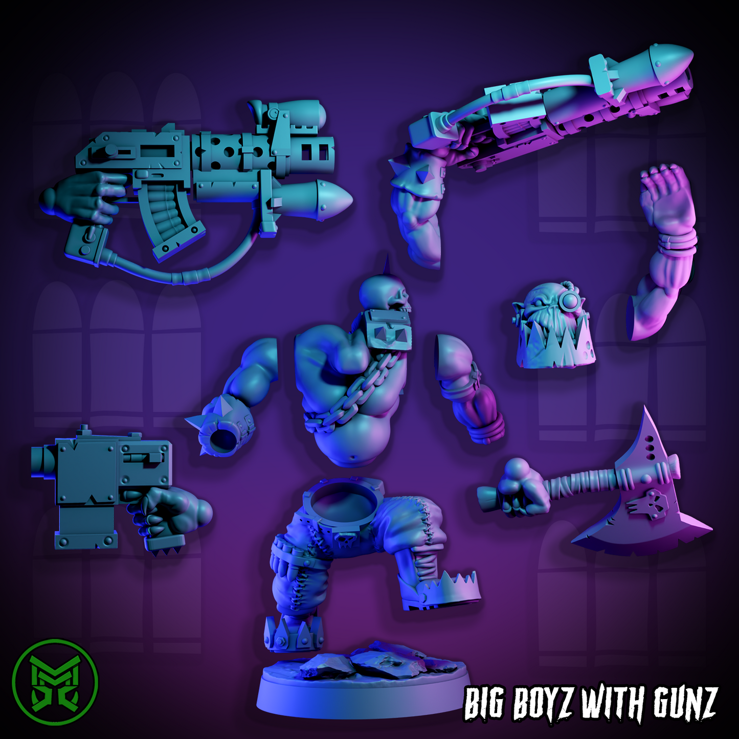 3D Printed Big Boyz with Gunz by Mekka Miniatures
