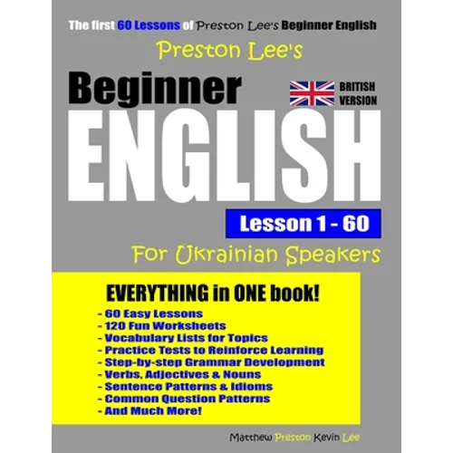 Preston Lee's Beginner English Lesson 1 - 60 For Ukrainian Speakers (British Version) - Paperback