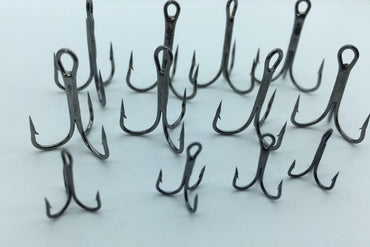 Rompin 20pc/lot 2/4/6/8/10# Fishing Hook High Carbon Steel Treble  Black