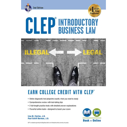 Clep(r) Introductory Business Law Book + Online, 2nd Ed. - Paperback