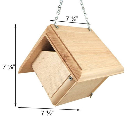 Hand Crafted Pine Wood Hanging Bird House for Carolina Wrens - Made in USA