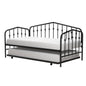 Twin size Modern Industrial Black Metal Daybed with Trundle Bed Frame