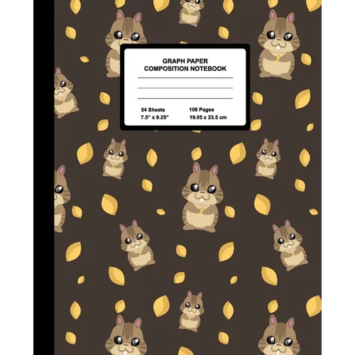 Graph Paper Composition Notebook: Quad Ruled 4 Squares Per Inch Sheets, Math and Science Grid Note Book for Elementary Students, Cute Kawaii Chipmunk - Paperback