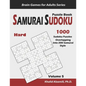 Samurai Sudoku Puzzle Book: 1000 Hard Sudoku Puzzles Overlapping into 200 Samurai Style - Paperback
