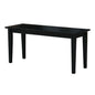 Solid Wood Entryway Accent Bench in Black Finish