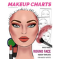 Makeup Charts - Face Charts for Makeup Artists: White Model - ROUND face shape - Paperback
