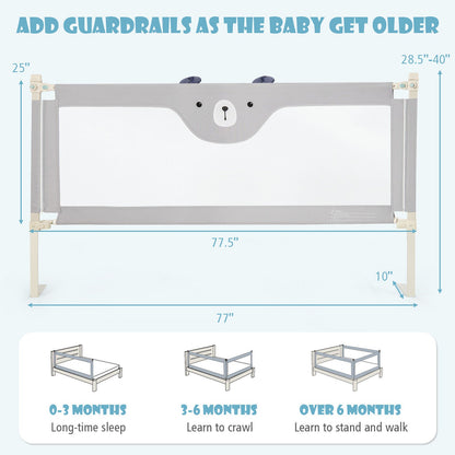 Vertical Lifting Baby Bedrail Guard with Double Safety Child Lock