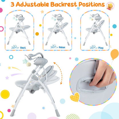Electric Foldable Baby Rocking Chair with Adjustable Backrest