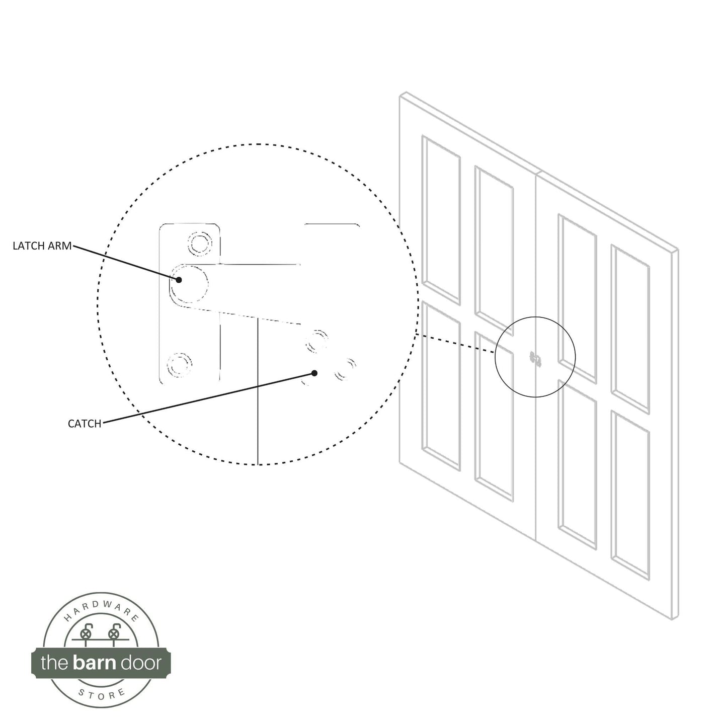 Barn Door Biparting Privacy Latch