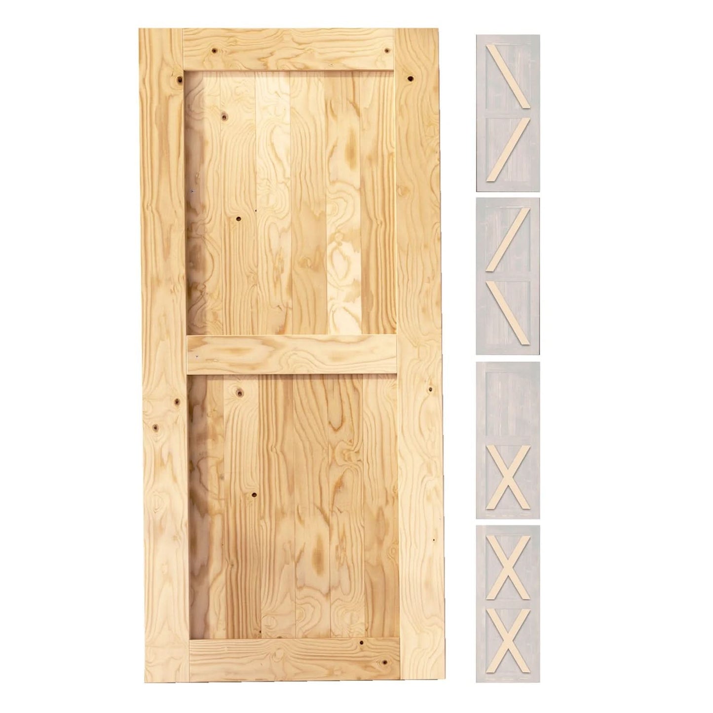 Classic Double Bypass 2 Door Barn Door Kit | Brushed Nickel Hardware