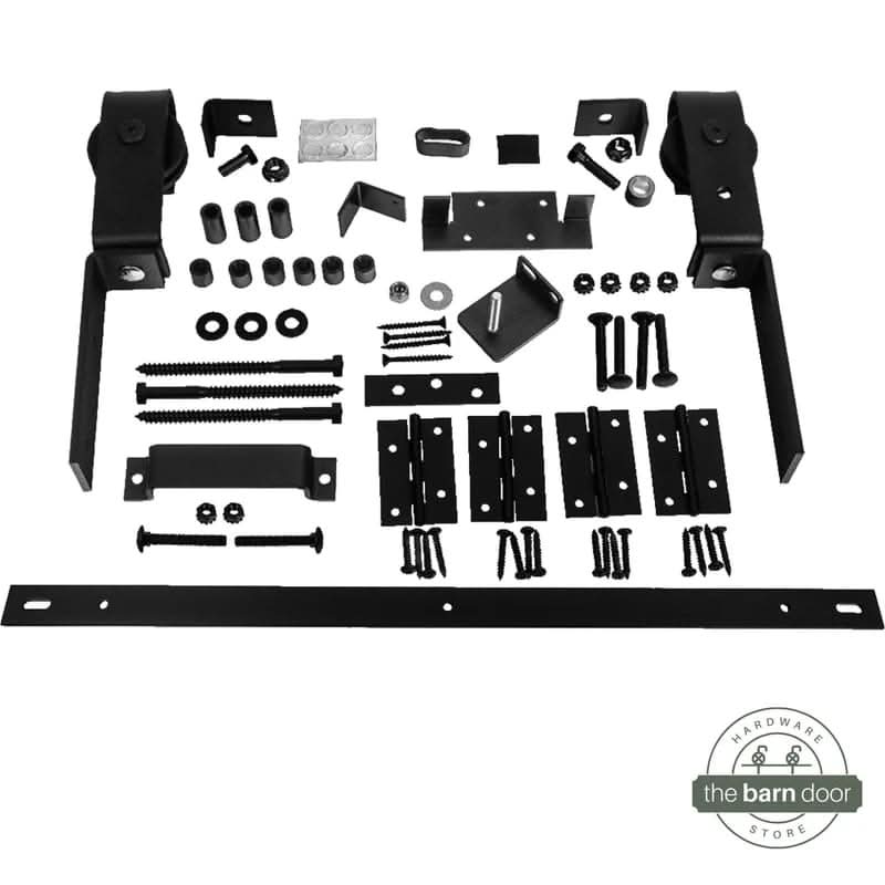 Classic J-Strap Bifold Barn Door Hardware Kit | 2 Door Kit