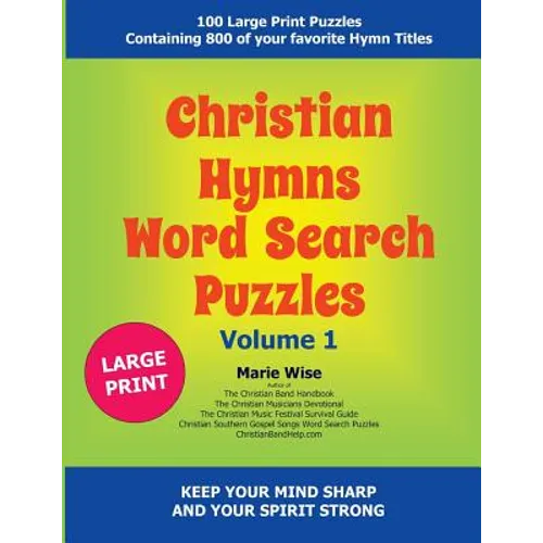 Christian Hymns Word Search Puzzles Volume 1 - Paperback