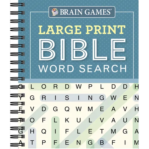 Brain Games - Large Print Bible Word Search (Blue) - Spiral