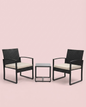 3-Piece Outdoor Patio Furniture Set – Wicker Chairs + Bar Table with Cushions