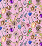 Bejeweled Pink Cotton 44"/45" Fabric Per Yard