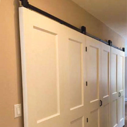 J Top Mount Heavy Duty Bifold Barn Door Hardware Kit | 4-Door Biparting