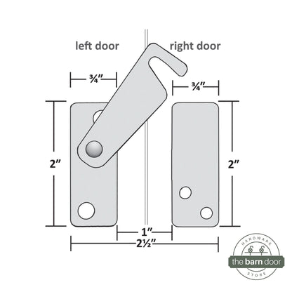 Barn Door Biparting Privacy Latch