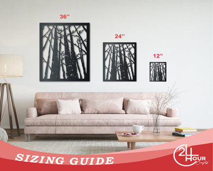 Birch Trees Metal Wall Art | Indoor Outdoor | Up to 46" | Over 20 Color Options