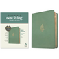 NLT Wide Margin Bible, Filament Enabled (Leatherlike, Sage Green Palm, Red Letter) - Imitation Leather