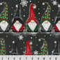 Black Gnomes Digital Cuddle Ash Fabric per yard
