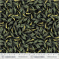 Black Greenery Midnight Blooms Cotton 44"/45" Fabric Per Yard