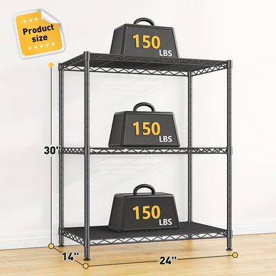 Black 3 tier shelving unit