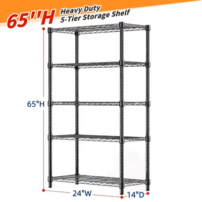 Black 5 tier shelving unit