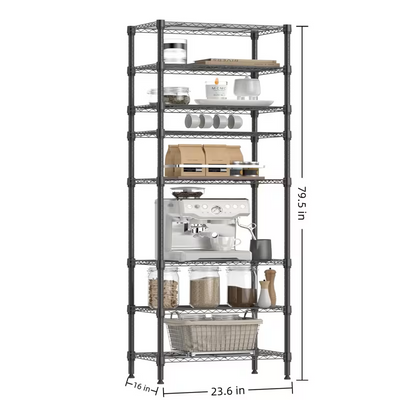 Black 8 tier shelving unit
