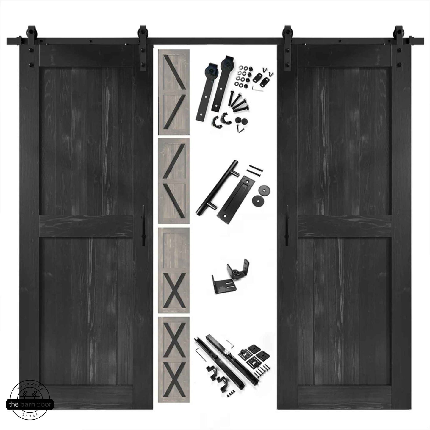 Classic Double Barn Door Kit | Black Hardware