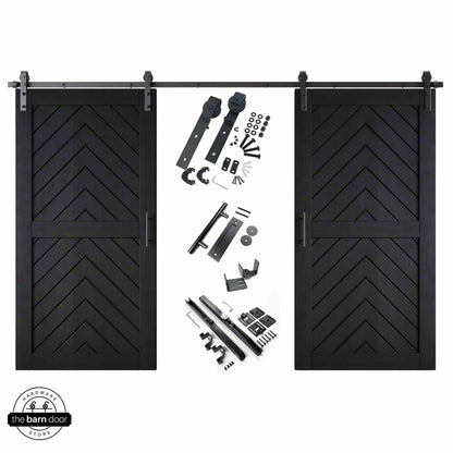 Fishbone Double Barn Door Kit | Black Hardware