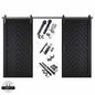 Fishbone Double Barn Door Kit | Black Hardware