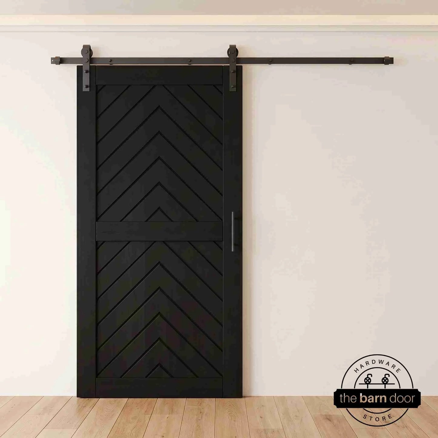 Fishbone Single Barn Door Kit | Black Hardware