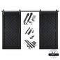 Patterned Double Door Barn Door Kit | Black Barn Door Hardware