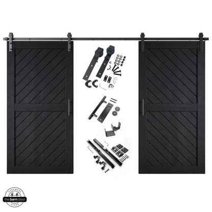 Slanted Double Barn Door Kit | Black Hardware