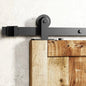 Straight Top Mount Black Single Track Barn Door Hardware Kit