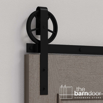 Wagon Wheel Heavy Duty Sliding Barn Door Hardware Kit