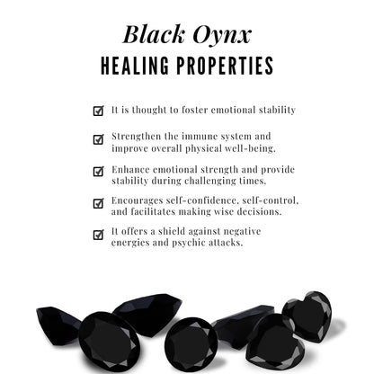 Real Black Onyx December Birthstone Earrings with Screw Back