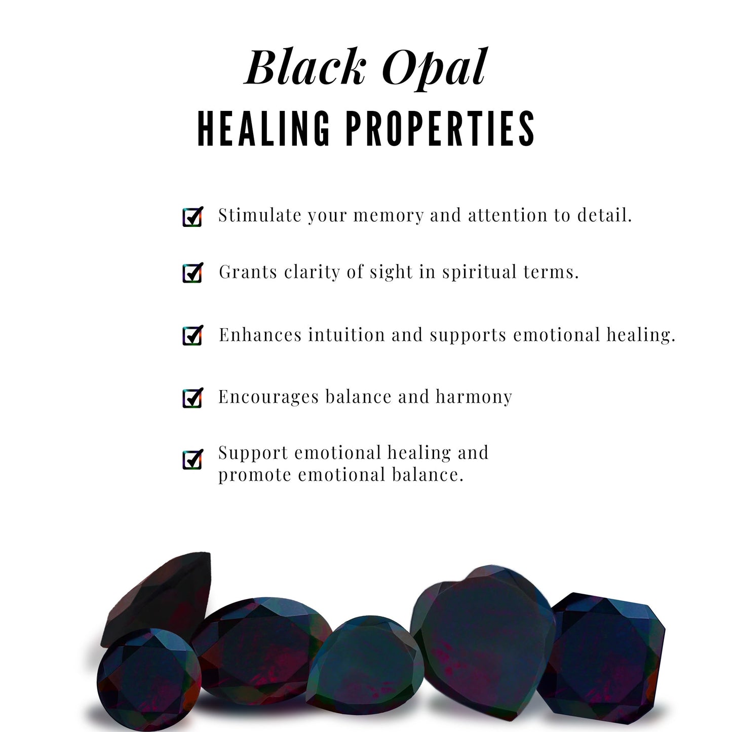 Natural Black Opal Stud Earrings with Diamond
