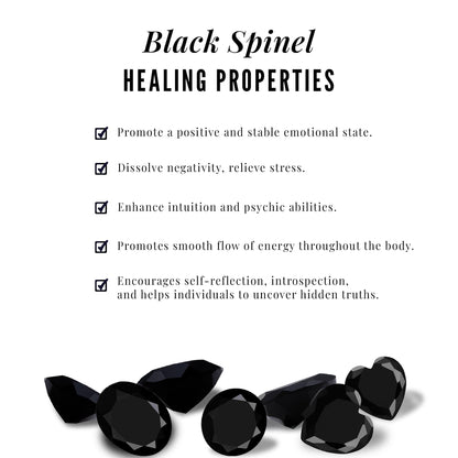 Genuine 3 Carat Black Spinel Stud Earrings with Screw Back