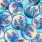 Blue Bluebonnet Vignettes Cotton 44"/45" Fabric Per Yard