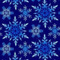Blue Crystal Frost Snowflakes Cotton Wideback Fabric per yard