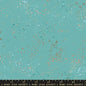 Blue Turquoise Speckled Metallic Cotton Wideback Fabric per yard