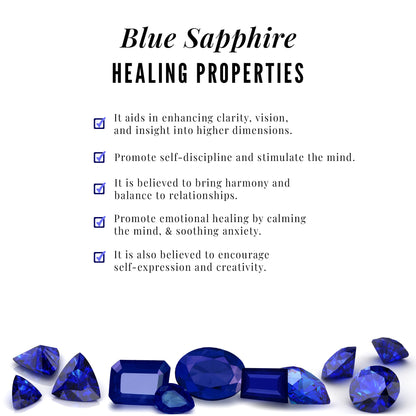Natural Blue Sapphire Eternity Stackable Ring for Women