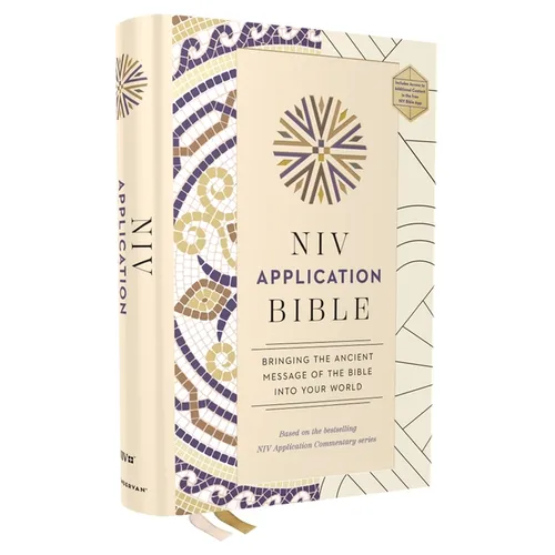 NIV Application Bible, Hardcover, Multi-Cream, Red Letter, Comfort Print: Bringing the Ancient Message of the Bible Into Your World - Hardcover