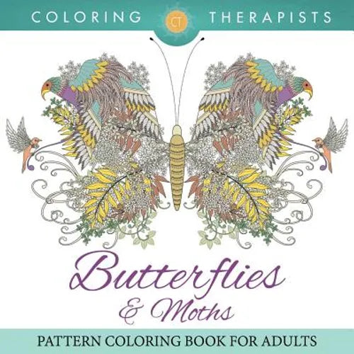 Butterflies & Moths Pattern Coloring Book For Adults - Paperback