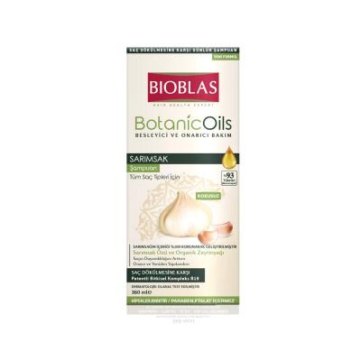 Bioblas Botanic Oils Garlic Shampoo for Hair Loss Prevention - 12.18 fl oz - Natural Hair Care