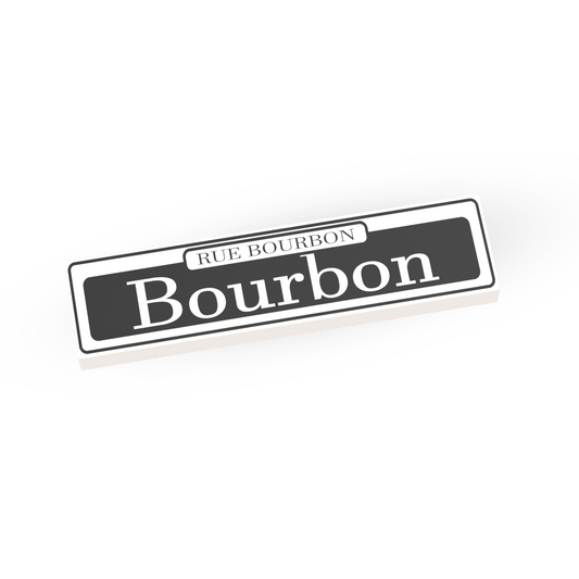 Bourbon St - Famous Street Signs - Custom Printed 1x4 Tile - Made Using LEGO® Parts